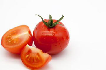 cherry tomatoes on a white background