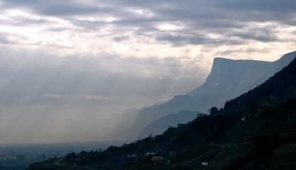 berg himmel sonnenstrahlen