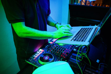 dj mixing the music