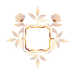 frame with plants and herbs isolated icon