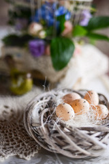 floral arrangement in a cage wedding decor a bouquet of flowers with a bird and a nest holiday decoration rustic style