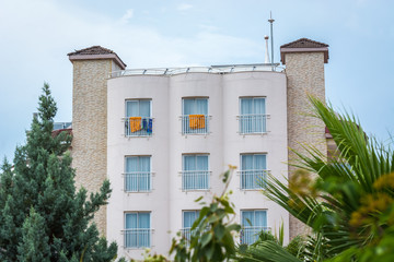 Beautiful building with iron bars on the windows.