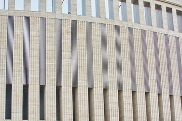Obraz premium White wall of large building.