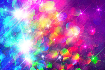 The background of the bright shining rays on the blue 