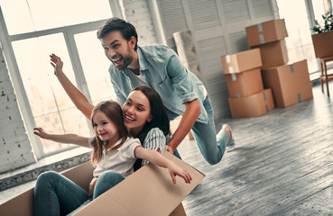 Family on moving day