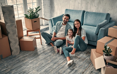 Family on moving day