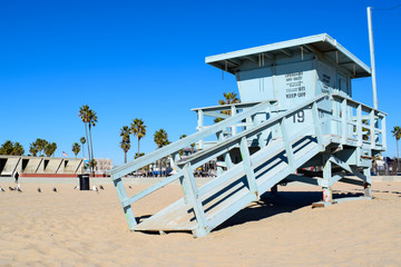 Obraz premium USA Beach and Lifeguard Tower in Santa Monica, California