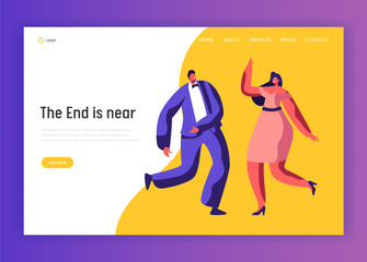 Dance Party Happy Adult Dress-up People Landing Page. Merry Couple Character Celebrate Holiday Event. Disco Club Entertainment Good Mood Behavior Website or Web Page. Flat Cartoon Vector Illustration