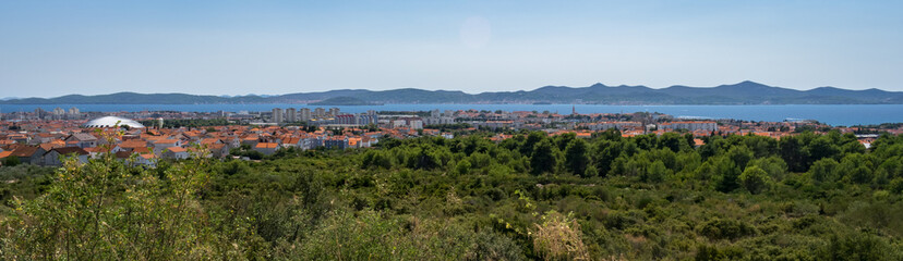 Fototapeta na wymiar Panorama of the city of Zadar and surroundings in Croatia.