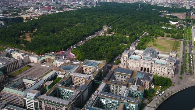 Aerial Germany Berlin June 2018 Sunny Day 30mm 4K Inspire 2 Prores  Aerial video of downtown Berlin in Germany on a sunny day.