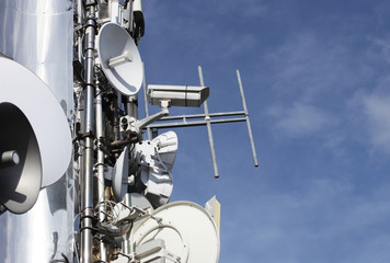 transmitters of radio signals. electric network. Ecology of power. Technical pole. Iron...