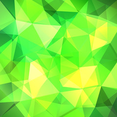 Fototapeta na wymiar Geometric pattern, polygon triangles vector background in yellow, green tones. Illustration pattern