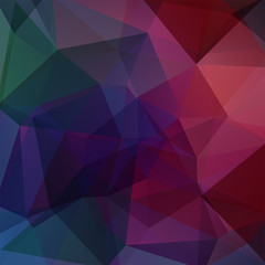 Background made of purple, green, blue triangles. Square composition with geometric shapes. Eps 10