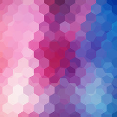 Abstract hexagons vector background. Geometric vector illustration. Creative design template. Pink, blue colors.