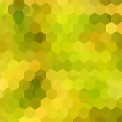 Vector background with yellow, green hexagons. Can be used in cover design, book design, website background. Vector illustration