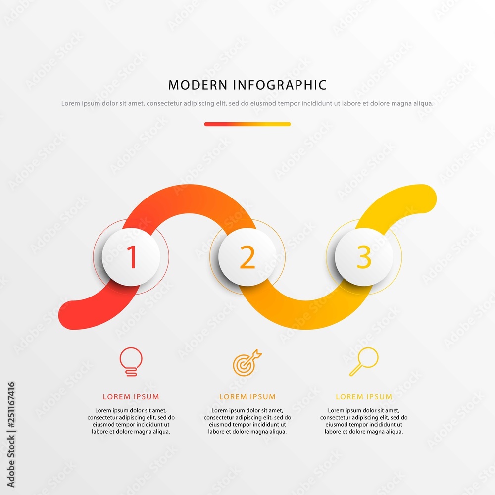 Poster business timeline workflow infographics with realistic 3d round elements. modern corporate report te