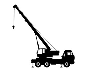 Crane Silhouette on a white background.
