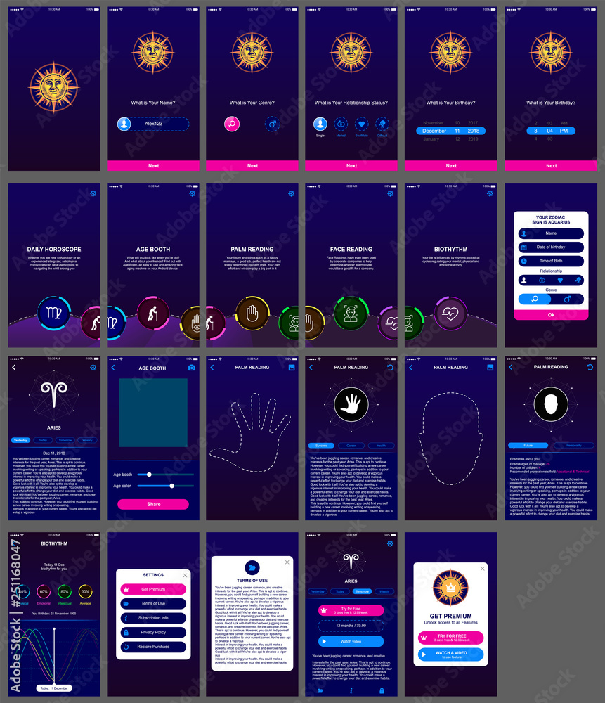 Wall mural horoscope ui design app android