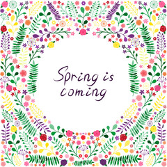 Floral bright frames with lettering 