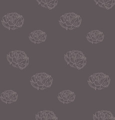 Vector Subtle Seamless Pattern with Drawn Florals