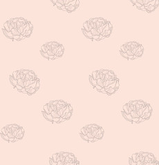 Vector Subtle Seamless Pattern with Drawn Florals