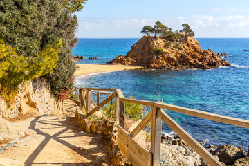 Cami de Ronda, a Coastal Path along Costa Brava, Catalonia - obrazy, fototapety, plakaty