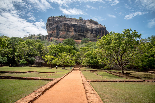 Beautiful ancient Lion Rock fortress Sigiriya. Sri Lanka.
