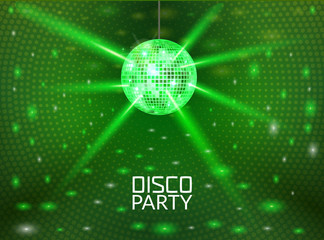 Disco party background. Music dance vector design for advertise. Disco ball flyer or poster design promo