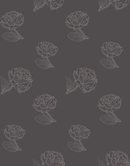 Vector Subtle Seamless Pattern with Drawn Florals