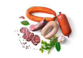 Assortment of german homemade sausage specialties