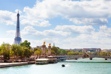 Bridge Pont Alexandre III and Eifel tower, Paris