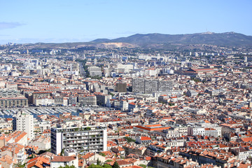 Panoramic view of Marseille and the Vieux Port