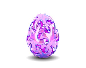 Elegant Diamond Easter egg decorated with ornaments isolated on a white background