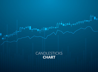 Candle stick graph chart stock market investment trend. Business growth money data