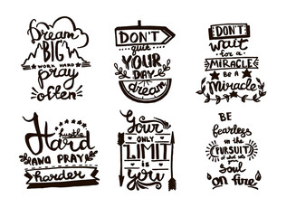 Vector Chalkboard phrase handwriting calligraphy. Black and white engraved ink art. Isolated quotes illustration.