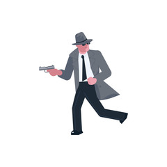 Mysterious man takes aim with a pistol and runs away