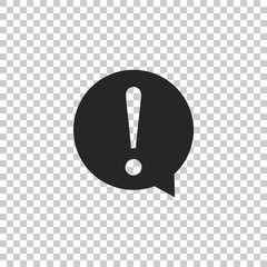 Exclamation mark in circle icon isolated on transparent background. Hazard warning symbol. Flat design. Vector Illustration