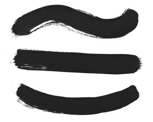 Fototapeta premium Black abstract watercolor paint brush texture isolated on white background