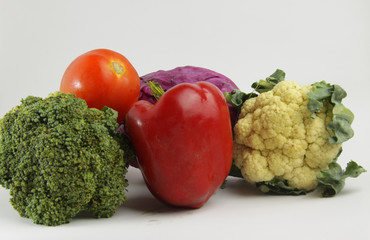 a group of raw vegetables