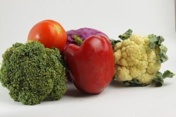 a group of raw vegetables