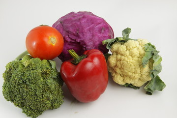 a group of raw vegetables