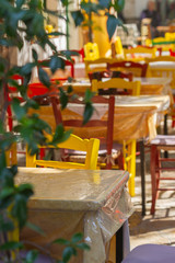 Fototapeta na wymiar Typical greek restaurant (Samos Island, Greece)