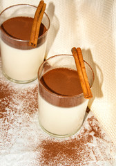 Panna cotta with cocao powder