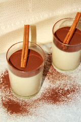 Two glasses of panna cotta