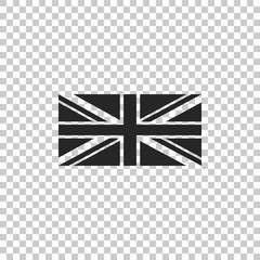 Flag of Great Britain icon isolated on transparent background. UK flag sign. Official United Kingdom flag sign. British symbol. Flat design. Vector Illustration