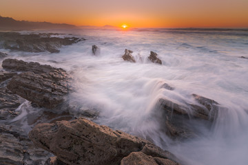 Sunset at Bidart's beach next to Biarritz, Basque Country.	