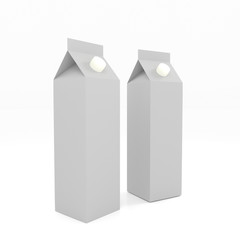 3d illustration carton box for milk isolated white background.