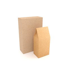 3d illustration of kraft paper packaging.