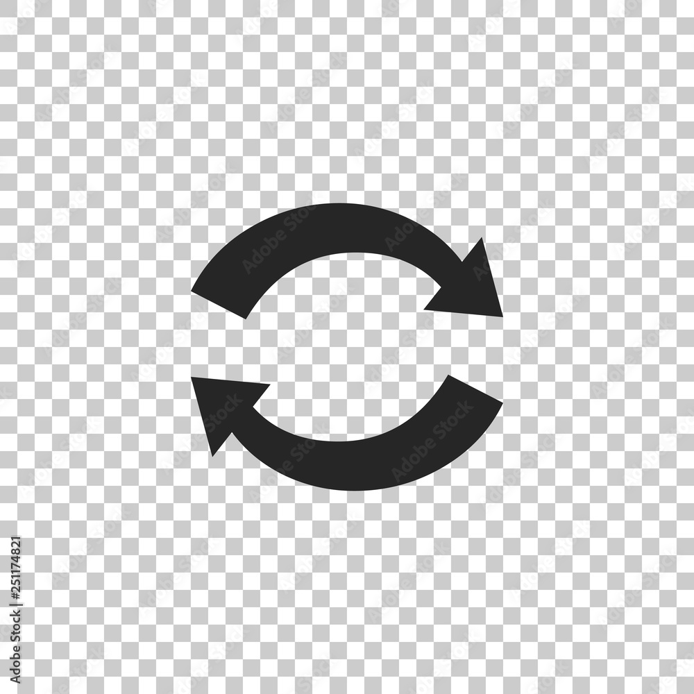 Poster refresh icon isolated on transparent background. reload symbol. rotation arrows in a circle sign. fl