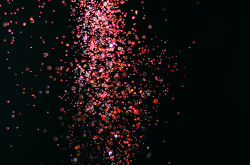 abstract bright colorful violet and red or magenta bokeh glitter sparkle blurred background. like molecule spread and absorb.